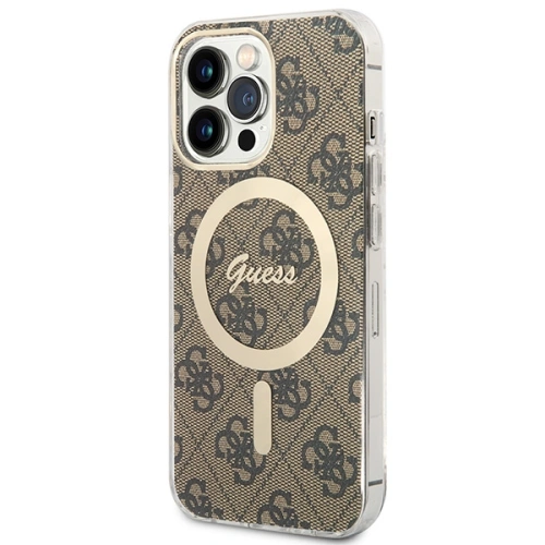 Kup Set Guess husă + încărcător wireless GUBPP13LH4EACSW Apple iPhone 13 Pro maro/brown hard case 4G Print MagSafe - GUE2287 - {ean13} - Sklep Home Screen