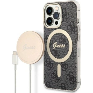 Buy Guess GUBPP13XH4EACSK Case + Wireless Charger Apple iPhone 13 Pro Max black hard case 4G Print MagSafe - GUE2288 - {ean13} - Home Screen Store Europe