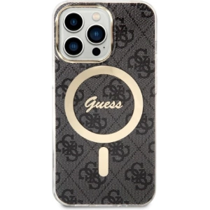 Buy Guess GUBPP13XH4EACSK Case + Wireless Charger Apple iPhone 13 Pro Max black hard case 4G Print MagSafe - GUE2288 - {ean13} - Home Screen Store Europe