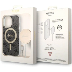 Buy Guess GUBPP13XH4EACSK Case + Wireless Charger Apple iPhone 13 Pro Max black hard case 4G Print MagSafe - GUE2288 - {ean13} - Home Screen Store Europe