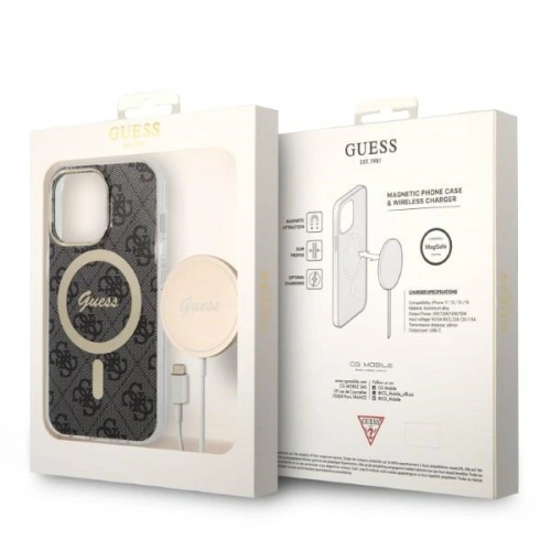 Kup Sada Guess pouzdro + bezdrátová nabíječka GUBPP13XH4EACSK Apple iPhone 13 Pro Max černé/black hard case 4G Print MagSafe - GUE2288 - {ean13} - Sklep Home Screen