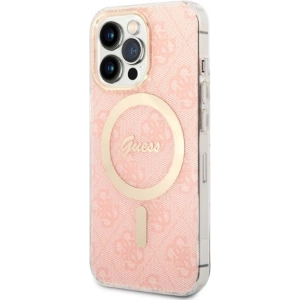 Buy Guess GUBPP13XH4EACSP Case + Wireless Charger Apple iPhone 13 Pro Max pink hard case 4G Print MagSafe - GUE2289 - {ean13} - Home Screen Store Europe