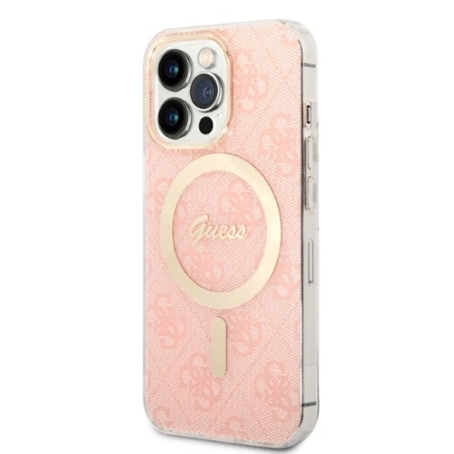 Buy Guess GUBPP13XH4EACSP Case + Wireless Charger Apple iPhone 13 Pro Max pink hard case 4G Print MagSafe - GUE2289 - {ean13} - Home Screen Store Europe