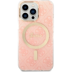 Buy Guess GUBPP13XH4EACSP Case + Wireless Charger Apple iPhone 13 Pro Max pink hard case 4G Print MagSafe - GUE2289 - {ean13} - Home Screen Store Europe