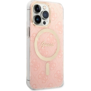 Buy Guess GUBPP13XH4EACSP Case + Wireless Charger Apple iPhone 13 Pro Max pink hard case 4G Print MagSafe - GUE2289 - {ean13} - Home Screen Store Europe