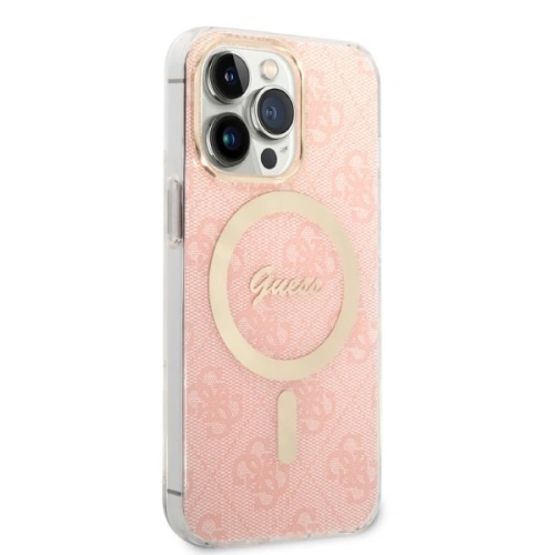 Buy Guess GUBPP13XH4EACSP Case + Wireless Charger Apple iPhone 13 Pro Max pink hard case 4G Print MagSafe - GUE2289 - {ean13} - Home Screen Store Europe