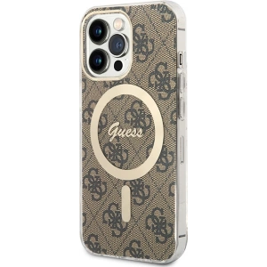 Buy Guess GUBPP13XH4EACSW Case + Wireless Charger Apple iPhone 13 Pro Max brown hard case 4G Print MagSafe - GUE2290 - {ean13} - Home Screen Store Europe