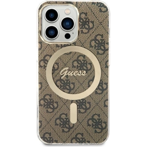 Buy Guess GUBPP13XH4EACSW Case + Wireless Charger Apple iPhone 13 Pro Max brown hard case 4G Print MagSafe - GUE2290 - {ean13} - Home Screen Store Europe
