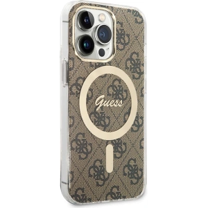 Buy Guess GUBPP13XH4EACSW Case + Wireless Charger Apple iPhone 13 Pro Max brown hard case 4G Print MagSafe - GUE2290 - {ean13} - Home Screen Store Europe