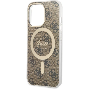 Buy Guess GUBPP13XH4EACSW Case + Wireless Charger Apple iPhone 13 Pro Max brown hard case 4G Print MagSafe - GUE2290 - {ean13} - Home Screen Store Europe
