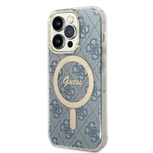 Kup Sada Guess pouzdro + bezdrátová nabíječka GUBPP14LH4EACSB Apple iPhone 14 Pro modrá/blue hard case 4G Print MagSafe - GUE2291 - {ean13} - Sklep Home Screen