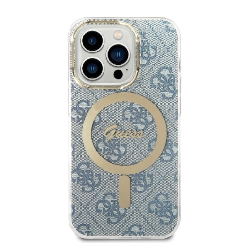 Kup Sada Guess pouzdro + bezdrátová nabíječka GUBPP14LH4EACSB Apple iPhone 14 Pro modrá/blue hard case 4G Print MagSafe - GUE2291 - {ean13} - Sklep Home Screen