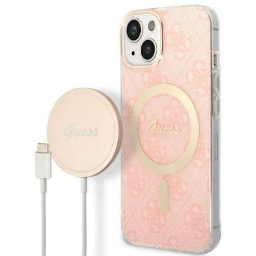 Kup Zestaw Guess etui + ładowarka bezprzewodowa GUBPP14MH4EACSP Apple iPhone 14 Plus różowy/pink hard case 4G Print MagSafe - 3666339103057 - GUE2301 - Homescreen.pl