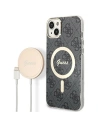 Guess GUBPP14SH4EACSK Case + Wireless Charger Apple iPhone 14 black hard case 4G Print MagSafe