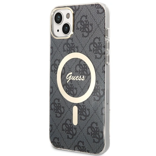 Kup Sada Guess pouzdro + bezdrátová nabíječka GUBPP14SH4EACSK Apple iPhone 14 černá/black hard case 4G Print MagSafe - GUE2306 - {ean13} - Sklep Home Screen