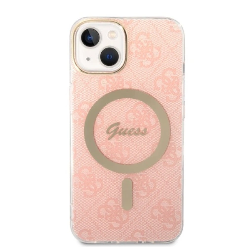 Kup Zestaw Guess etui + ładowarka bezprzewodowa GUBPP14SH4EACSP Apple iPhone 14 różowy/pink hard case 4G Print MagSafe - GUE2307 - {ean13} - Sklep Home Screen