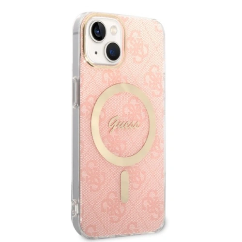 Kup Zestaw Guess etui + ładowarka bezprzewodowa GUBPP14SH4EACSP Apple iPhone 14 różowy/pink hard case 4G Print MagSafe - GUE2307 - {ean13} - Sklep Home Screen