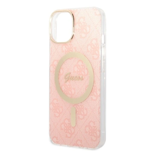Kup Zestaw Guess etui + ładowarka bezprzewodowa GUBPP14SH4EACSP Apple iPhone 14 różowy/pink hard case 4G Print MagSafe - GUE2307 - {ean13} - Sklep Home Screen