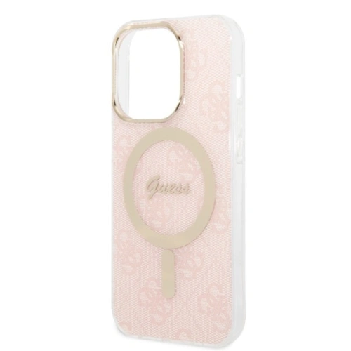 Buy Guess GUBPP14XH4EACSP Case + Wireless Charger Apple iPhone 14 Pro Max pink hard case 4G Print MagSafe - GUE2313 - {ean13} - Home Screen Store Europe