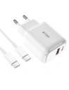 Kup Încărcător de rețea Tech-Protect C20W Încărcător de rețea cu 2 porturi PD 20W QC 3.0 + Cablu USB-C Alb - THP1621 - {ean13} - Sklep Home Screen