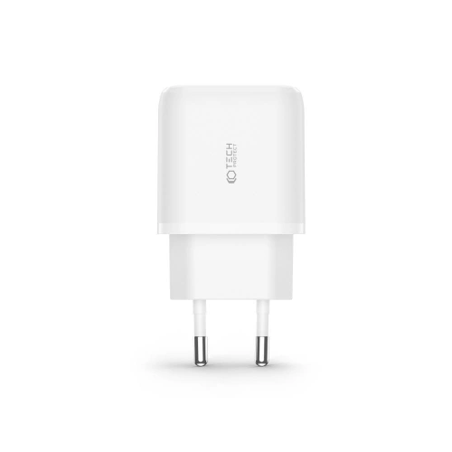 Kup Încărcător de rețea Tech-Protect C20W Încărcător de rețea cu 2 porturi PD 20W QC 3.0 + Cablu USB-C Alb - THP1621 - {ean13} - Sklep Home Screen