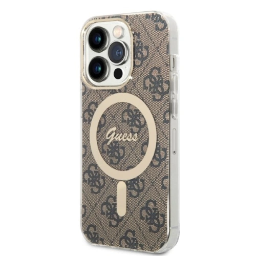 Kup Set Guess Case + drahtloses Ladegerät GUBPP14XH4EACSW Apple iPhone 14 Pro Max braun/brown Hardcase 4G Print MagSafe - GUE2314 - {ean13} - Sklep Home Screen