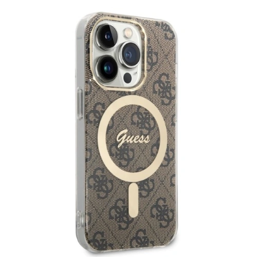 Buy Guess GUBPP14XH4EACSW Case + Wireless Charger Apple iPhone 14 Pro Max brązowy/brown hard case 4G Print MagSafe - GUE2314 - {ean13} - Home Screen Store Europe