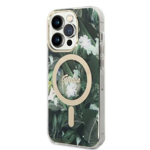 Buy Guess GUBPP14XHJEACSA Case + Wireless Charger Apple iPhone 14 Pro Max zielony/green hard case Jungle MagSafe - GUE2315 - {ean13} - Home Screen Store Europe