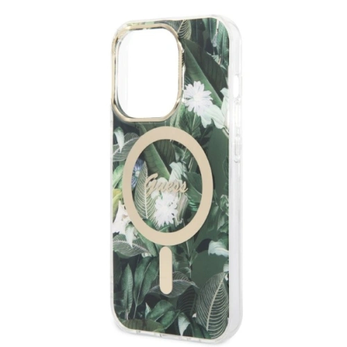 Kup Sada Guess pouzdro + bezdrátová nabíječka GUBPP14XHJEACSA Apple iPhone 14 Pro Max zelená/green hard case Jungle MagSafe - GUE2315 - {ean13} - Sklep Home Screen
