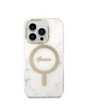 Kup Set Guess etui + încărcător wireless GUBPP14XHMEACSH Apple iPhone 14 Pro Max alb/white hard case Marble MagSafe - GUE2317 - {ean13} - Sklep Home Screen