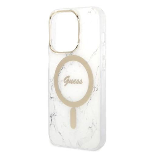 Kup Zestaw Guess etui + ładowarka bezprzewodowa GUBPP14XHMEACSH Apple iPhone 14 Pro Max biały/white hard case Marble MagSafe - GUE2317 - {ean13} - Sklep Home Screen