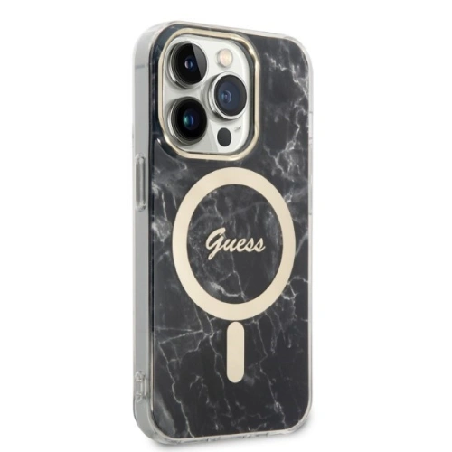 Kup Set Guess husă + încărcător wireless GUBPP14XHMEACSK Apple iPhone 14 Pro Max negru/case tare Marble MagSafe - GUE2318 - {ean13} - Sklep Home Screen
