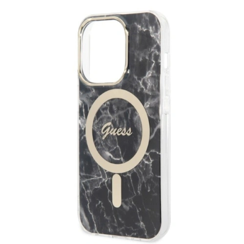 Kup Set Guess husă + încărcător wireless GUBPP14XHMEACSK Apple iPhone 14 Pro Max negru/case tare Marble MagSafe - GUE2318 - {ean13} - Sklep Home Screen