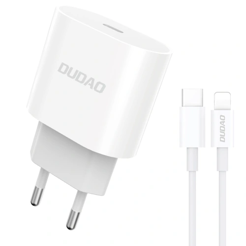 Kup Încărcător de rețea Dudao USB-C Power Delivery 20W alb + cablu USB-C - Lightning 1m (A8SEU) - DDA236 - {ean13} - Sklep Home Screen