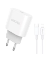 Încărcător de rețea Dudao USB-C Power Delivery 20W alb + cablu USB-C - Lightning 1m (A8SEU)