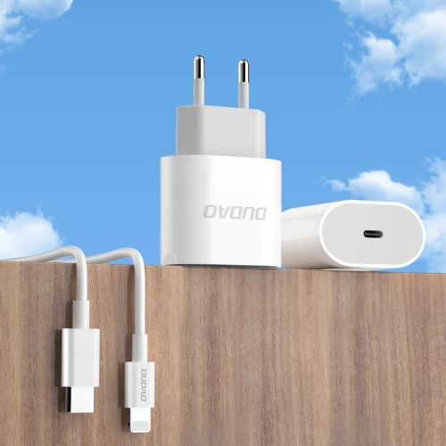 Kup Încărcător de rețea Dudao USB-C Power Delivery 20W alb + cablu USB-C - Lightning 1m (A8SEU) - DDA236 - {ean13} - Sklep Home Screen
