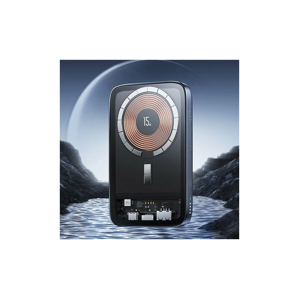 Powerbank USAMS PB67 10000mAh 20W QC3.0+PD Magnetic Wireless Fast Charge stalowy/tarnish (US-CD184)