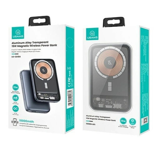 Kup Powerbank USAMS PB67 10000mAh 20W QC3.0+PD Magnetic Vezeték nélküli Gyors Töltés acél/fém (US-CD184) - USA816 - {ean13} - Sklep Home Screen