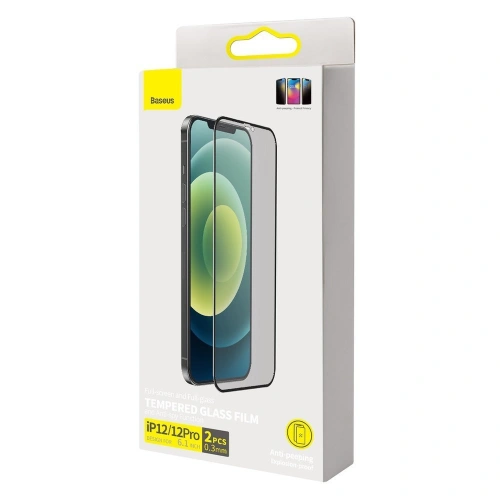 Kup Szkło hartowane Baseus 0,3 mm Anti Spy Apple iPhone 12/12 Pro (case friendly) [2 PACK] - BSU3713 - {ean13} - Sklep Home Screen