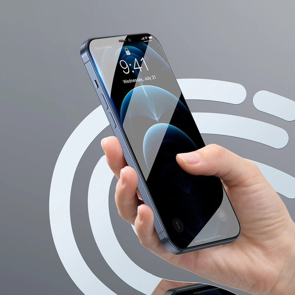 Szkło hartowane Baseus 0,3 mm Anti Spy Apple iPhone 12/12 Pro (case friendly) [2 PACK]