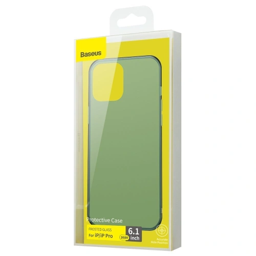 Kup Etui Baseus Frosted Glass Case Apple iPhone 12/12 Pro tmavě zelený - BSU3715 - {ean13} - Sklep Home Screen