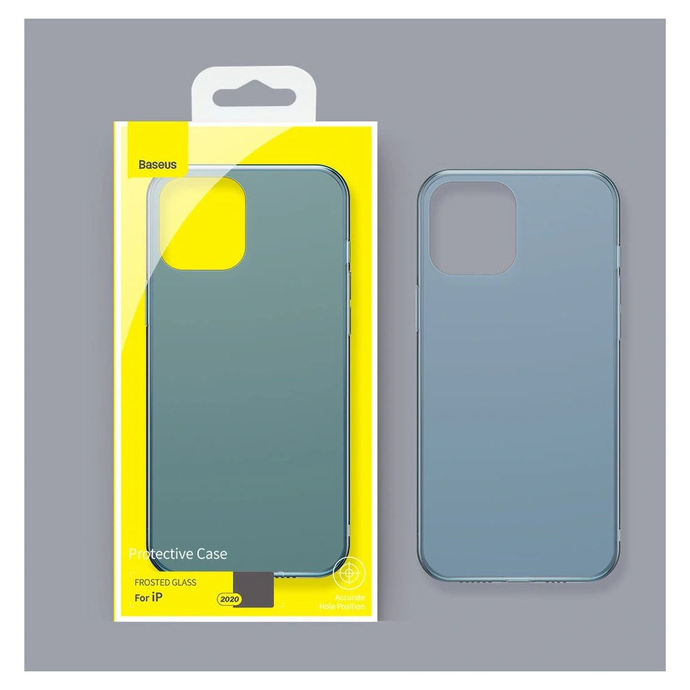 Etui Baseus Frosted Glass Case Apple iPhone 12/12 Pro ciemnozielony