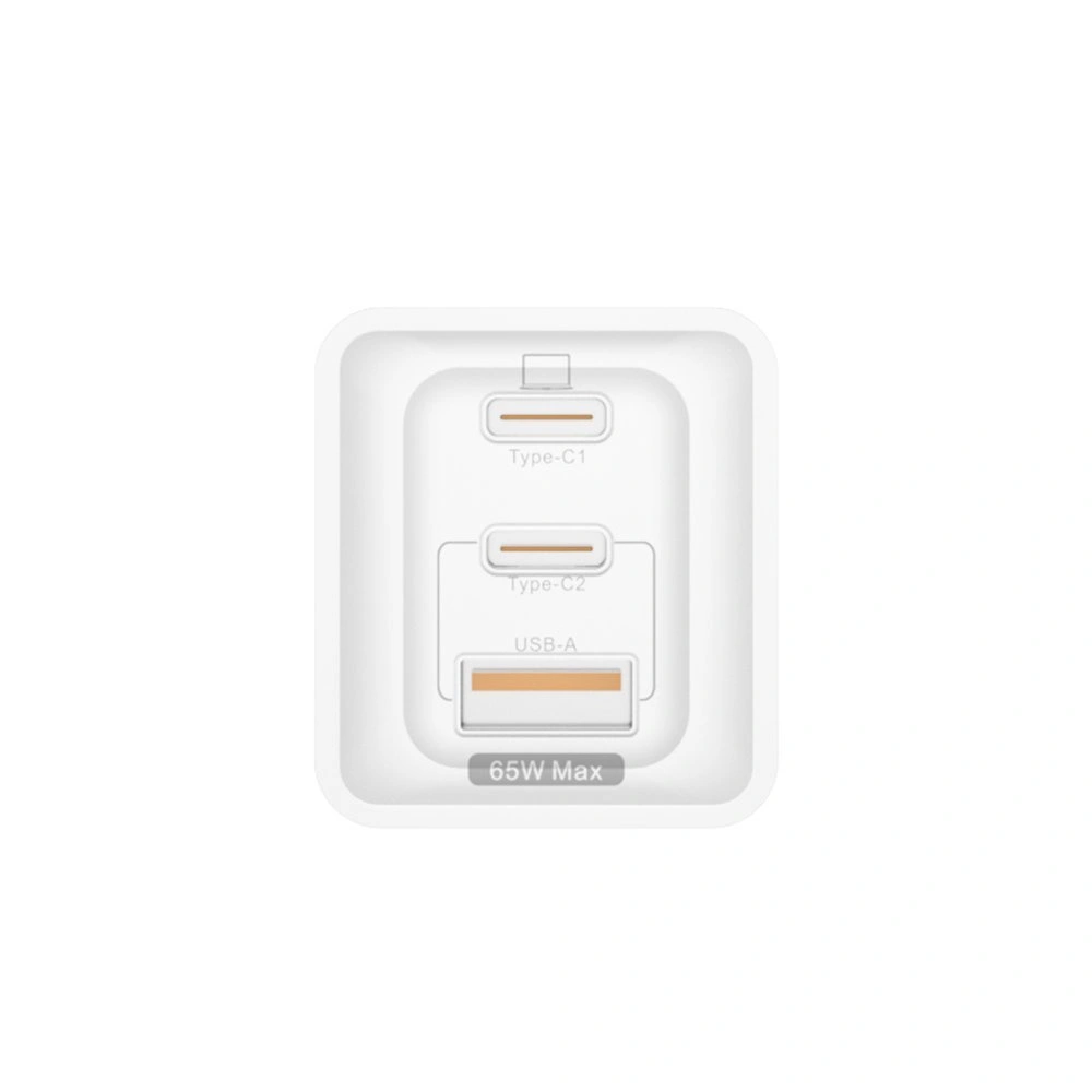 Ładowarka sieciowa Dudao GaN 65W USB/2xUSB-C Quick Charge Power Delivery biały (A7xs white)