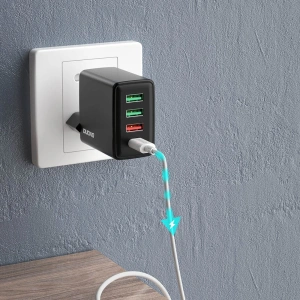Kup Încărcător de rețea Dudao 3xUSB/USB-C 20W Power Delivery QC 3.0 negru (A5H) - DDA243 - {ean13} - Sklep Home Screen