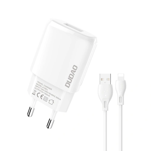 Kup Netzladegerät Dudao USB 7.5W + USB/Lightning Kabel 1m weiß (A1sEUL) - DDA248 - {ean13} - Sklep Home Screen