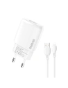 Netzladegerät Dudao USB 7.5W + USB/Lightning Kabel 1m weiß (A1sEUL)