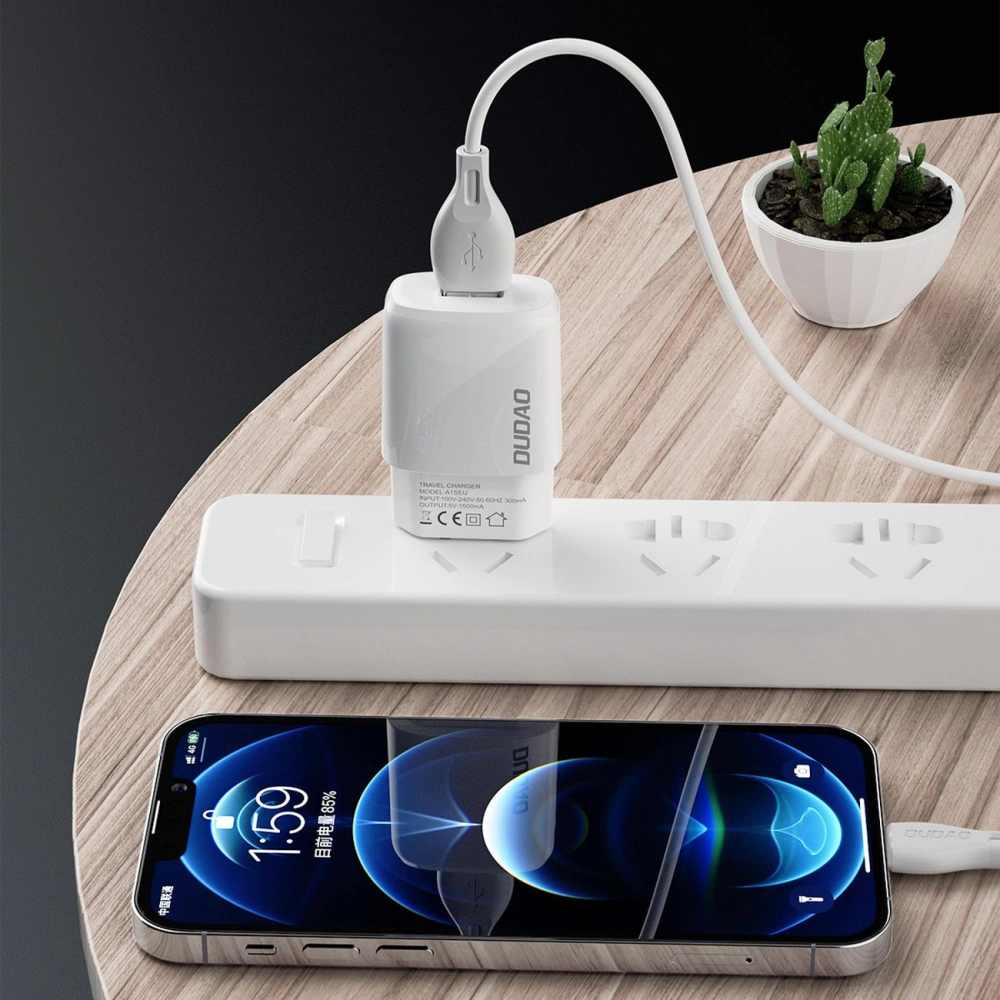 Ładowarka sieciowa Dudao USB 7.5W + kabel USB/Lightning 1m biały (A1sEUL)