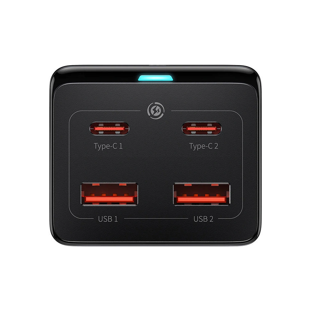 Ładowarka sieciowa / listwa zasilająca Baseus GaN3 Pro 2x USB + 2xUSB-C + AC, 100W (czarna)
