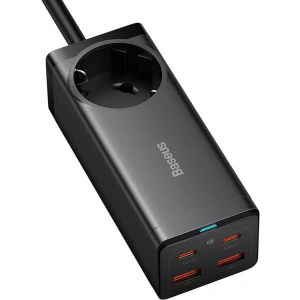 Ładowarka sieciowa / listwa zasilająca Baseus GaN3 Pro 2x USB + 2xUSB-C + AC, 100W (czarna)