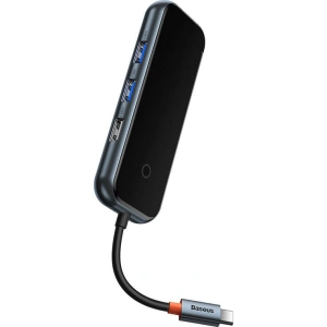 Kup Hub 5in1 Baseus AcmeJoy Serie USB-C - 2xUSB 3.0 + USB 2.0 + USB-C PD + RJ45 (grau) - BSU3718 - {ean13} - Sklep Home Screen